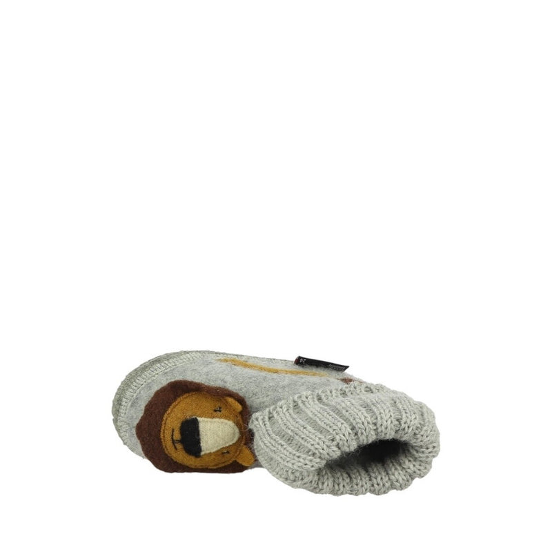 HAFLINGER PANTOFOLA 63328684 LEO STEINGRAUMELIERT GRIGIO LEONE CALZINO