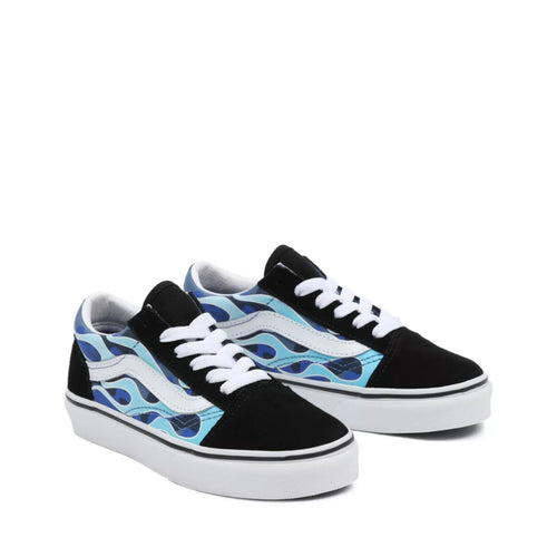 VANS SNEAKERS JN OLD SKOOL CAMO FLAME BLU- BIANCO CAMOUFLAGE