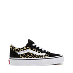 VANS SNEAKERS JN OLD SKOOL FLOCKED LEOPARD NERO-BIANCO