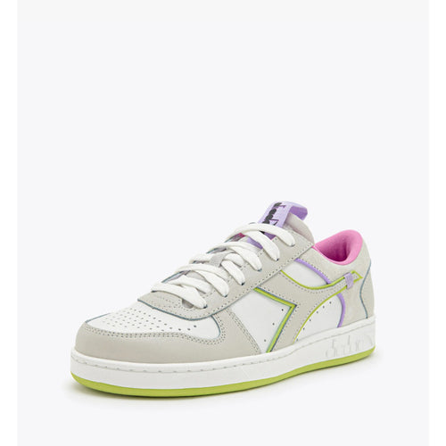 DIADORA SNEAKERS MAGIC BASKET LOW LABEL WN BIANCO-VERDE LIME